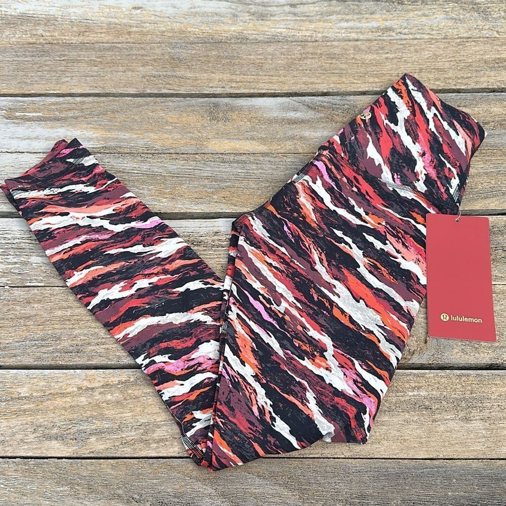 Lululemon Lunar New Year Align High-Rise Pant 25" Tiger Smoky Red size 2 NWT